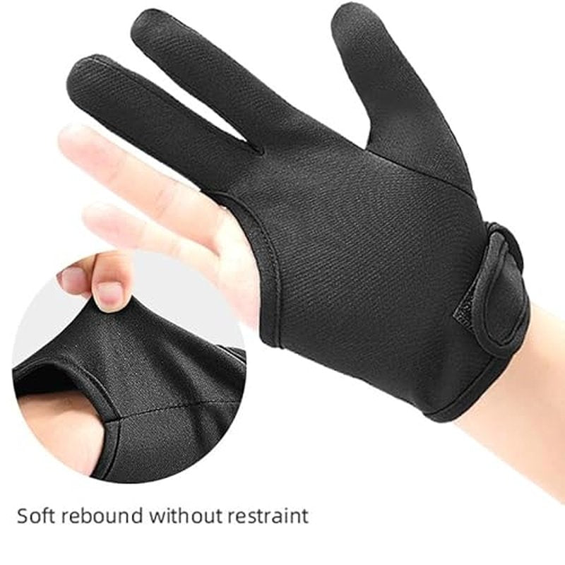 Heat Gloves for Hair Styling, 1 Pair Curling Iron Gloves Pro 3 Finger Barber Gloves Heat Resistant Hair Tools for Perming, Hair Straightening, Curling Wand and Flat Iron