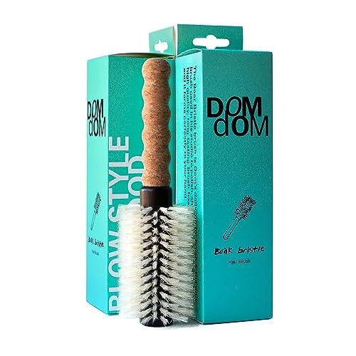 Nylon Boar Bristle Hair Brush - Round Blowout Brush, Medium 2.3" Barrel, Anti Static, Cork Comfort Grip Handle