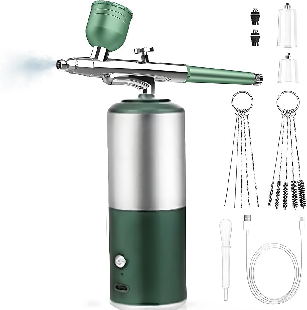 Oxygen Facial Machine - Portable Rechargeable Facial Steamer for Skin Rejuvenation | Green Color