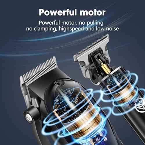 HIENA PRO Professional Hair Clippers Set for Men,Cordless Rechargeable Clippers Set and Trimmers Kit, Haircut Clipper Set for Barbers with LED Display, Gifts for Men