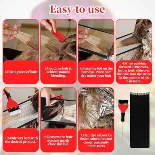 Balayage Board with Teeth - 2-Pack Black Balayage Highlighting Paddle & Hair Dye Comb Brush Hair Highlighting Kit for Women Hairstylist Accessories - Easy to Clean, Sturdy, Lightweight