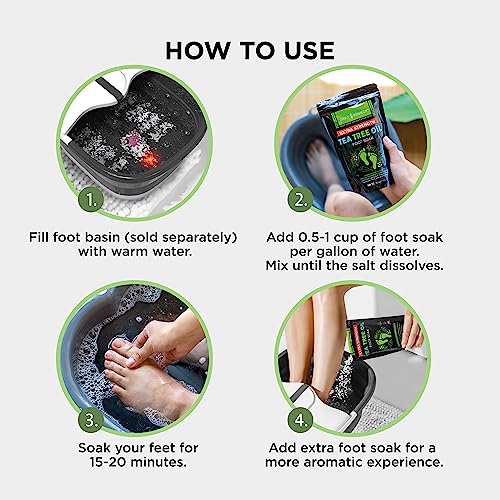 DAILY REMEDY EXTRA STRENGTH Tea Tree Oil Foot Soak w/ Epsom Salt Made in USA Toenails£¬Athlete's Foot£¬Itchy Feet£¬Stubborn Smelly Foot Odor£¬Pedicure Calluses & Soothes Sore Tired Achy Feet 16 oz£¬Black