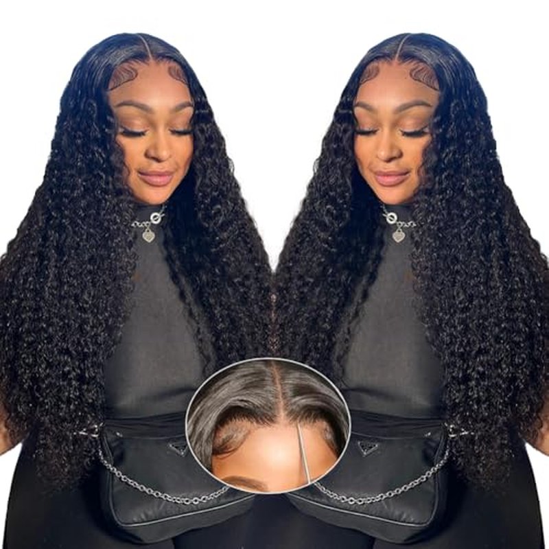 Glueless Wigs Human Hair Pre Plucked Pre Cut Wear and Go Deep Wave Lace Front Wigs Human Hair for Beginners Upgraded No Glue 5x5 Hd Lace Closure Wigs for Black Women 26 Inch