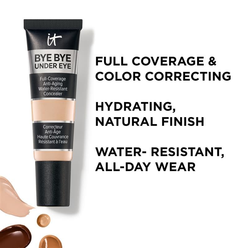 IT Cosmetics Bye Bye Under Eye Concealer - Water-Resistant, 24-Hour Full Coverage for Dark Circles & Fine Lines | 0.4 fl oz