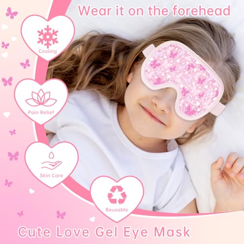 Cooling Eye Mask Cold Eye Compress Mask for Puffy Eyes, Reusable Eye Ice Pack Gel Ice Eye Mask for Tired Eyes, Eyes Surgery, Migraines, Stress Relief, Itchy Eyes, Skin Care, Eye Spa 2PCS