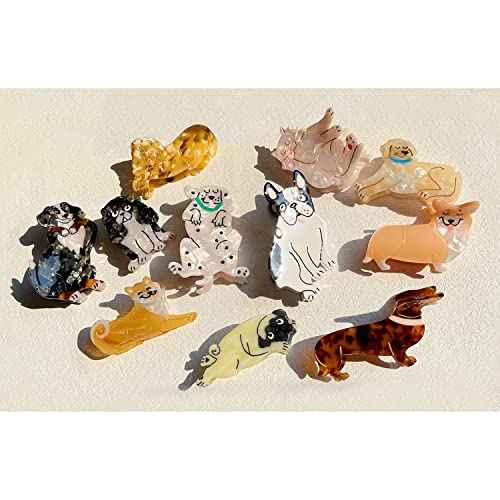 Dachshund Dog Hair Clips,Small Claw Clips for Girls,Acetate Hair Clips for Women,S10