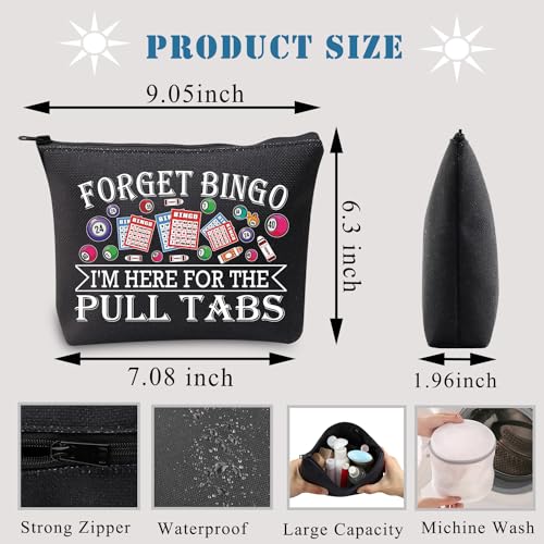 BDPWSS Bingo Makeup Bag - Themed Zipper Pouch for Pull Tabs Game, Gift for Gambling Lovers