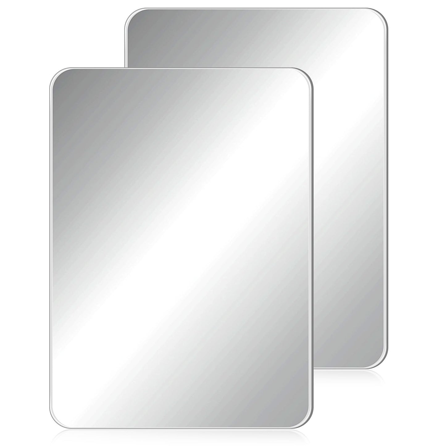 Blulu 2 Pcs Magnetic Locker Mirror Small Real Glass School Rectangular Locker Magnetic Makeup Mirror for Bathroom Household Refrigerator Cabinet(12 x 16 Inches)