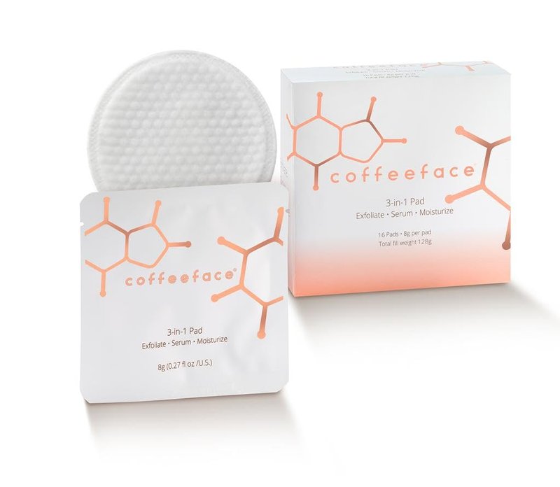 Coffeeface Anti-Aging Moisture Pads - 3-in-1 Exfoliating & Hydrating Skin Treatment | Hypoallergenic | 16 Count