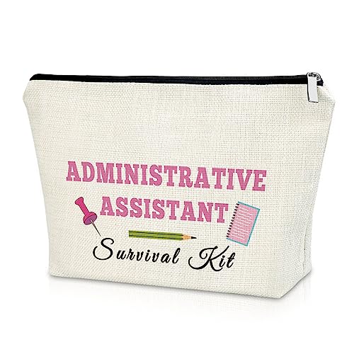 Sazuwu Admin Assistant Gifts - Makeup Bag, Secretary & Cosmetic Pouch for Women - Birthday, Christmas & Retirement Gifts - Travel Pouch