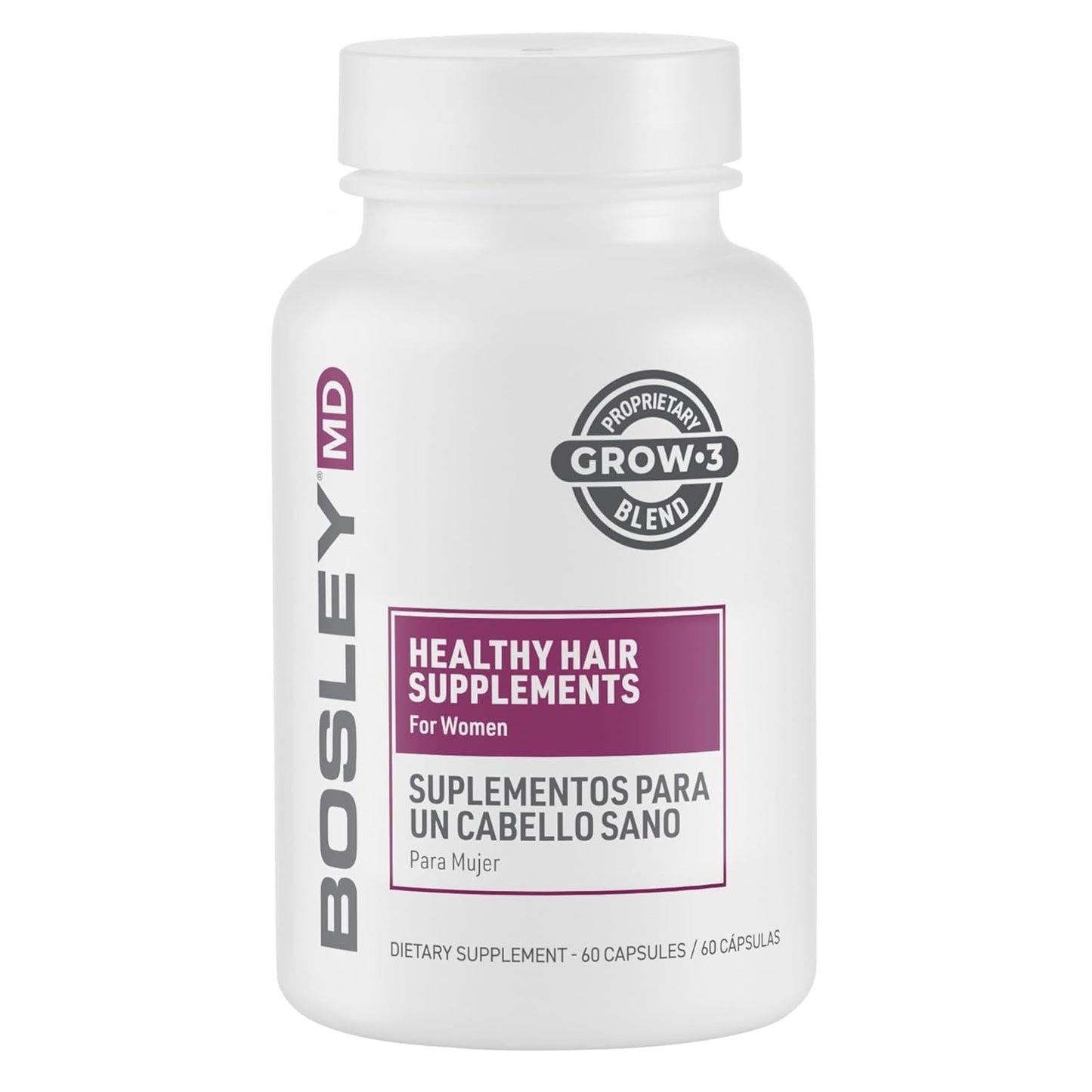 BosleyMD Women's Hair Growth Supplements - Thicker, Fuller Hair with DHT-Blocking Botanicals | 60 Capsules (2-Month Supply)