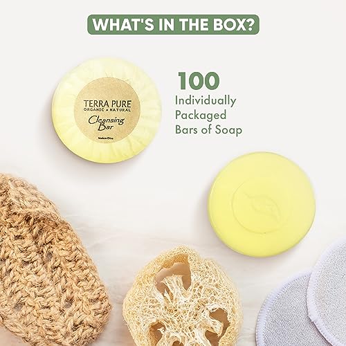 Terra Pure Bar Soap, Travel Size Hotel Amenities, 0.6 oz (Pack of 100)