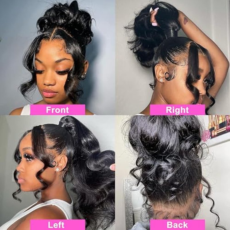 360 Lace Frontal 360 HD Transparent Full Lace 12A Unprocessed Brazilian Remy Human Hair Body Wave Frontal Bleachable Knots 150% Density Natural Color 22 Inch