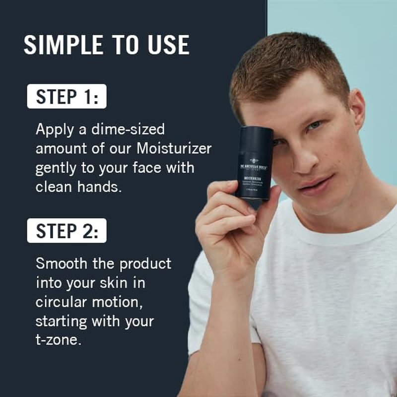 Men's Face Moisturizer - Hydrating Cream for Dry Skin | Soothes Irritation, Reduces Razor Burn & Redness, Quick Absorbing, Anti-Aging Formula