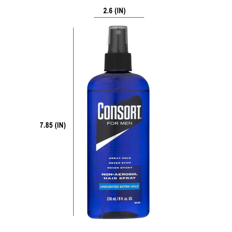 Consort Hair Spray 8 Ounce Unscented Extra Hold Pump Non-Aero (236ml) (6 Pack)