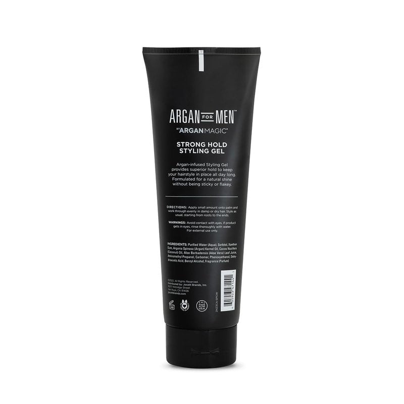 Argan Magic Strong Hold Styling Gel - Flake-Free Argan Oil Formula for Superior Hold and Long-lasting Control | Paraben Free, (8 Fl Oz)