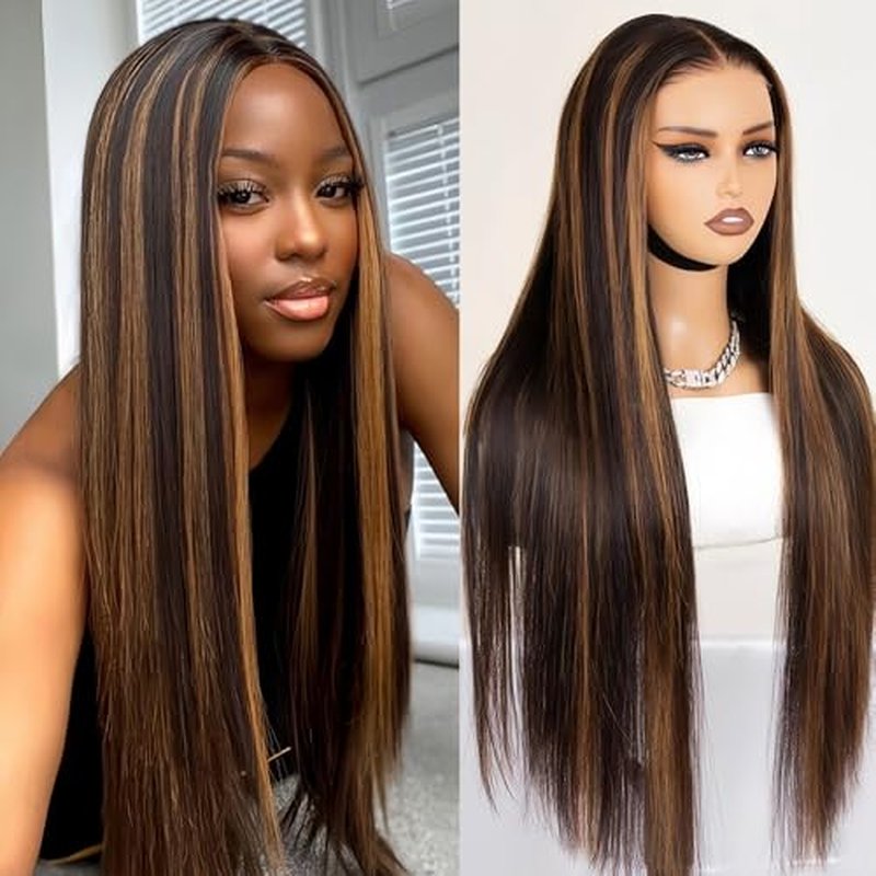 Highlight Ombre Lace Front Wig Human Hair 180 density 24 inch straight wigs human hair 13x4 lace front wigs human hair wigs for black women