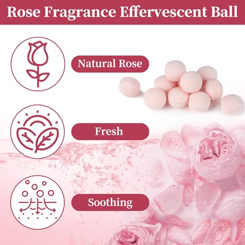 Manicure Spa Balls 8oz -Rose Soak Balls Moisturizing Tablets Cuticle Soften Bombas Efervescentes Para Pedicure Spa Nail Supplies Tools for Hand Soak Pedicure Soak Nail Care Nail Salon£¨80count£©