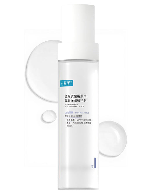 可复美 KOMFYMED Aqua Luminous Moisturizing Essence Toner with Sodium Hyaluronate & Algae Extract - Deep Hydration, Radiance Boost, Lightweight Facial Essence for All Skin Types, 120ml / 4.05 fl.oz