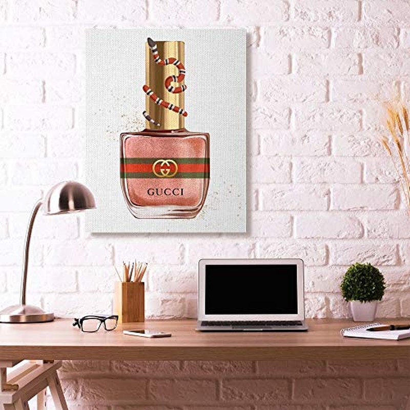 Stupell Industries Makeup Pink Nail Polish Fashion Design Canvas Wall Art, Multi-Color