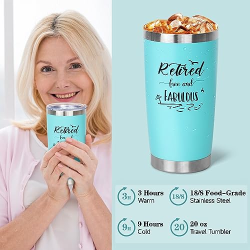 Retirement Gifts for Woman 2025, Happy Cool Retirement Gifts for Women Coworker, Teacher, Boss, Nurse, Friends, Mom, Retirees, Retired Free and Fabulous Funny Retirement Spa Gifts Basket, 8 pcs