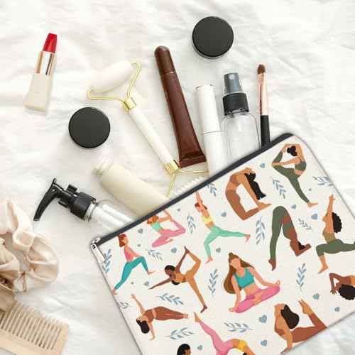 Yoga Gifts for Women Cosmetic Bag - Gifts for Yoga Instructor Lovers Zipper Makeup Pouch Small Makeup Bag (1Pcs)