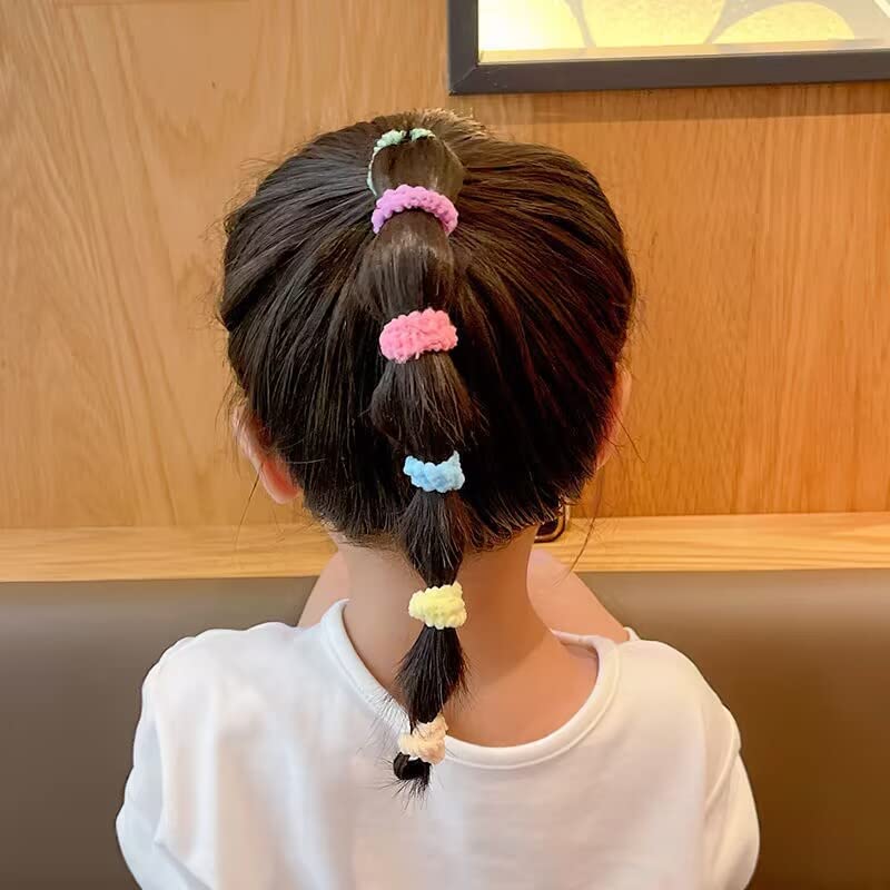 Baby Hair Ties, Bloom Toddler Hair Ties No Damage, 120pcs,Age 0-8,Ponytail Holder for Little Girls Hair Accessories, Elastic Thin Soft Hair Bands No Crease, Mini Hair Scrunchies