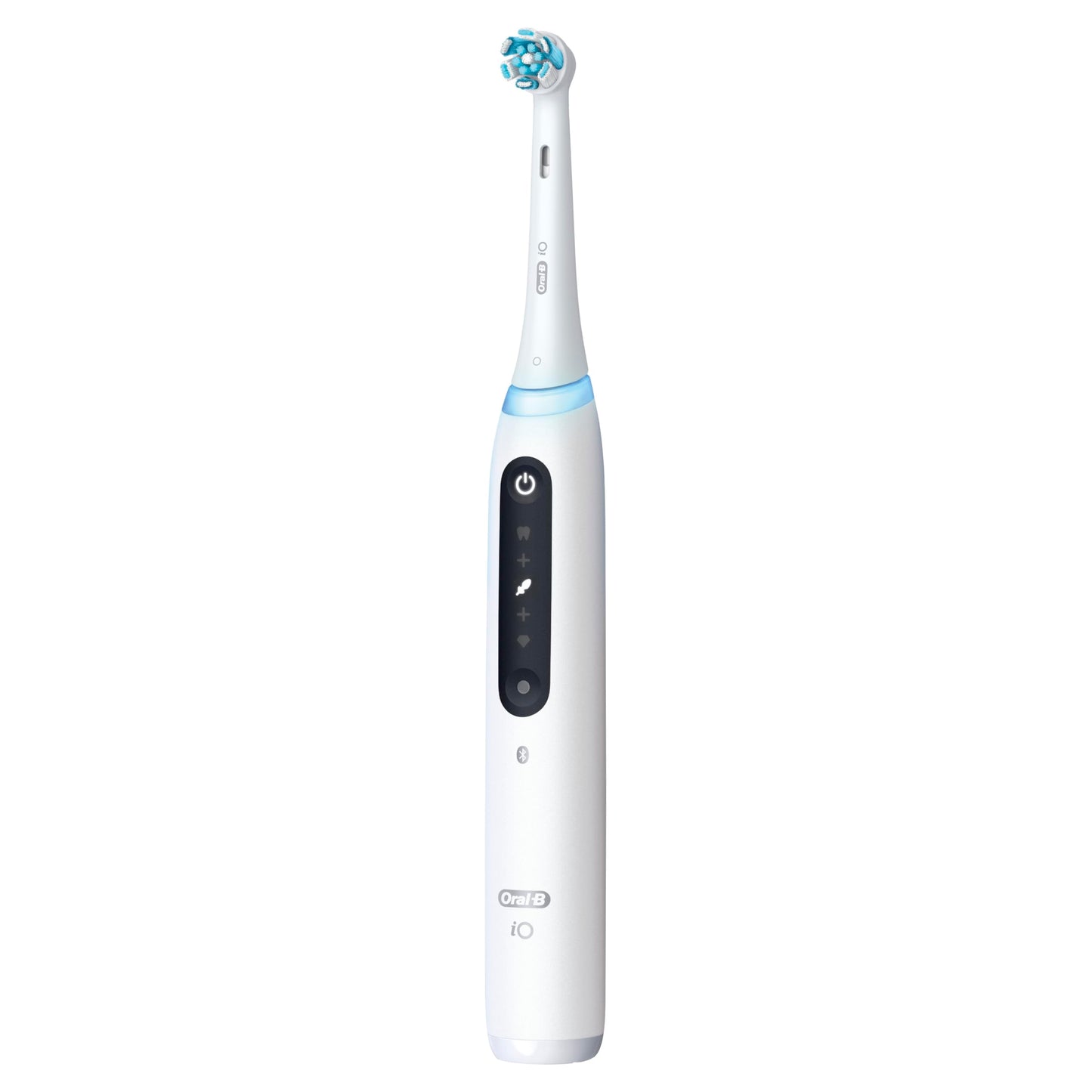 Oral-B Rechargeable Electric Toothbrush, iO5 Limited Deep Clean & Whiten, 5 Cleaning Modes, Visual Pressure Sensor to Protect Gums, Travel Case, 3 Brush Heads, White