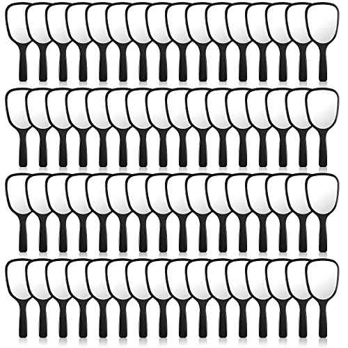 60 Pcs 7.08 x 3.14 Inch Hand Handheld Mirror with Handle Plastic Compact Travel Makeup Cosmetic Mirror Small Personal Portable Hand Held Mirror for Home Vanity Camping (Black)