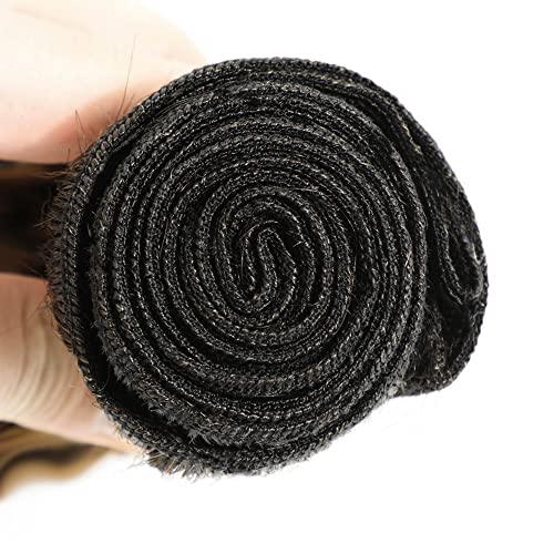 1B27 Ombre Body Wave Bundle Blonde Human Hair 3 Bundles 100% Unprocessed Virgin Hair Brazilian Double Weft Extensions Blonde Color 8 10 12 Inch For Women