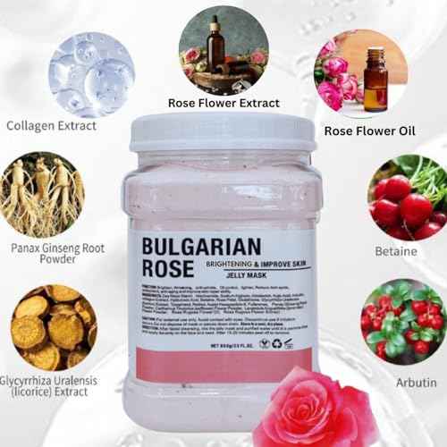 Luxury Rose Facial Mask, Anti-Acne Skin Rejuvenation Mask for Oily and Combination Skin, Jelly mask for professionals, hydrojelly masks, Jelly Face Mask(Rose)