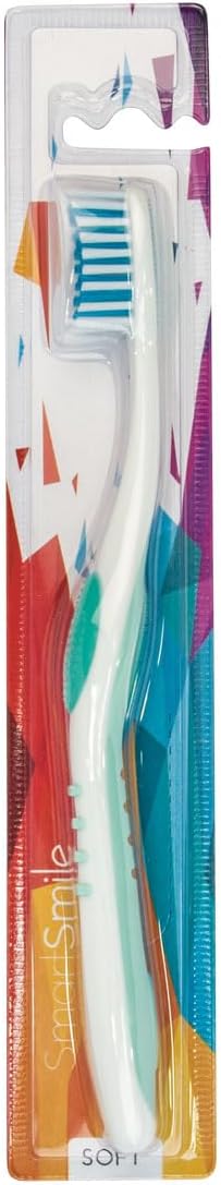 SmartSmile Adult Toothbrushes with Tongue Cleaner - Soft Bristles, Assorted Colors | 72 Individually Wrapped