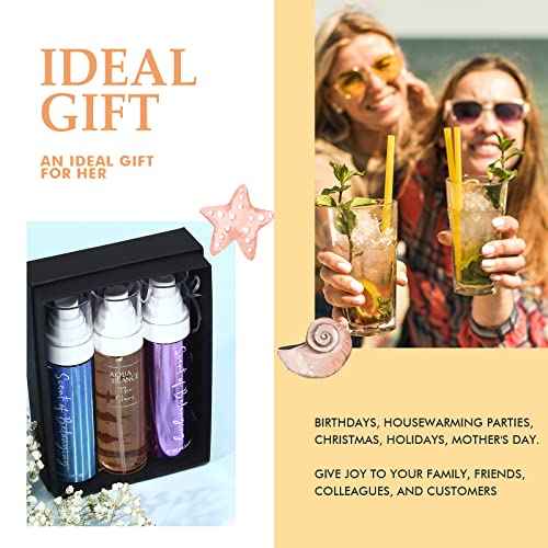 Body Spray for Women, Fragrance Mist Gift Set, Pack of 3, Each 3.4 Fl Oz, Total 10.2 Fl Oz, Cherry Blossoms, Stars, Night