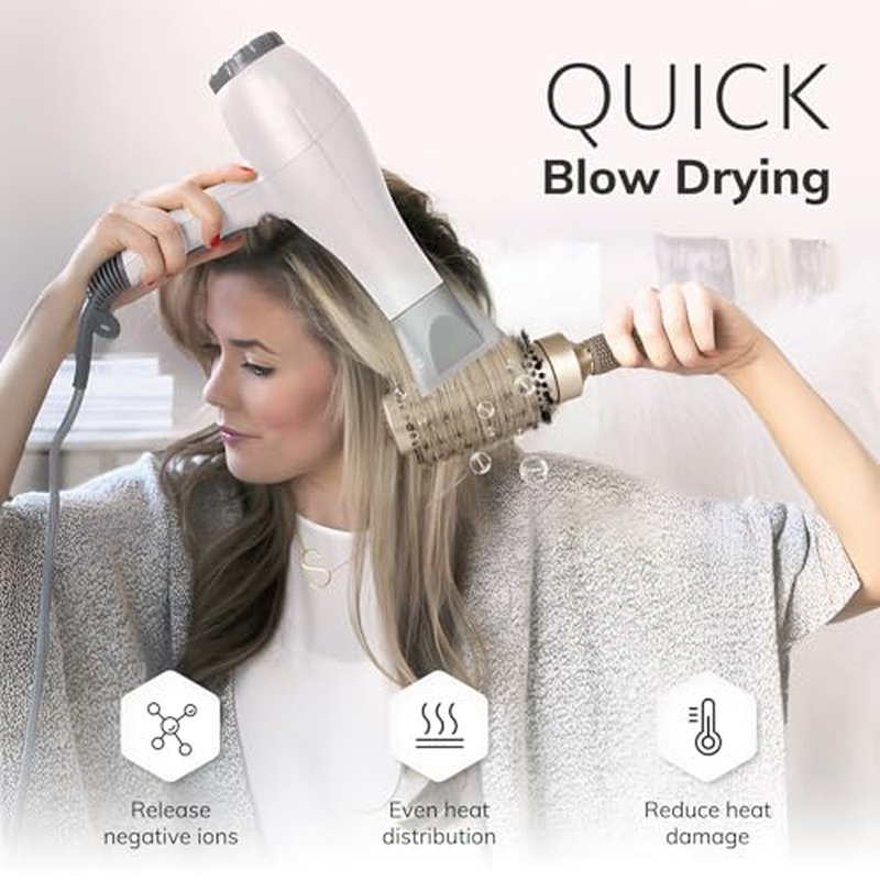 Round Brush for Blow Drying, Nano Thermal Ceramic & Ionic Tech Hair Brush with Boar Bristles, Professional Round Barrel Brush for Styling, Curling & Straightening by Sndyi (2.9 Inch, Barrel 1.7 Inch)