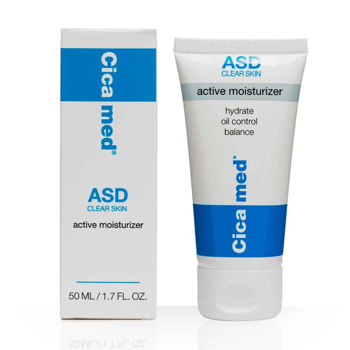 Moisturizer for Acne, Cicamed Medical Science, ASD Active Acne Scars Blemishes Oily Skin and Discoloration