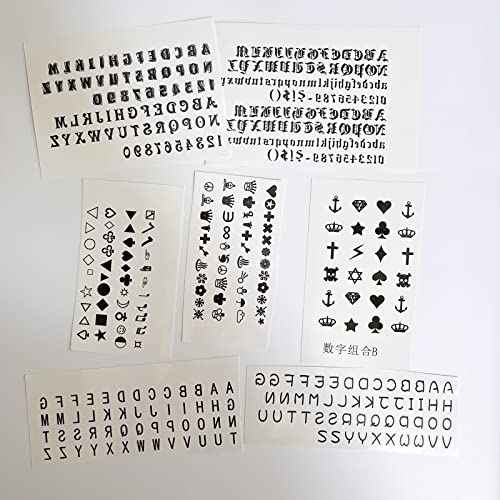 30 Sheet Alphabet Temporary Tattoo Stickers Finger Tattoos Black English Letters DIY Name Tattoo Cross Crown Tattoos Wrist Finger Body Art Fake Tattoo Kit for Adults Women Men and Kids