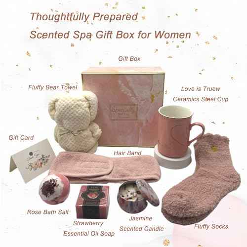 Spa Gift Baskets for Women,Luxury Self Care Gifts for Mom,Get Well Soon Gifts for Friend,Thank You Relaxing Box Gifts for Women 20th,30th,40th,50th,60th 70th 75th Birthday,Anniversary