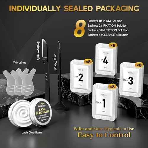 6 IN 1 Lash Lift & Brow Lamination Kit with Black Dark Brown, Home Lash Lift Kit, Quick Lash Curled Brow Perming with All Tools, Safe and Effective Result, Lasts for 6-8 Weeks, Christmas Gift for Her