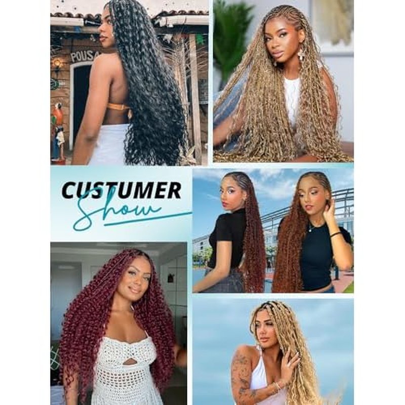 160g 5 Bundles/Pack Human Braiding Hair for Boho Braids Curly Boho Hair for Braiding Knotless 12A Deep Wave Bulk Bohemian Color 99J 22 Inch Burgundy