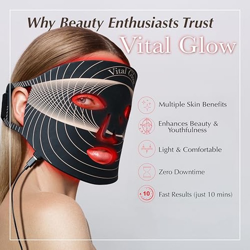 Red Light Therapy Mask, LED light Therapy for Face + Jade Roller & Gua Sha, At-Home Skincare Beauty Treatment, For Home, Portable & Rechargeable