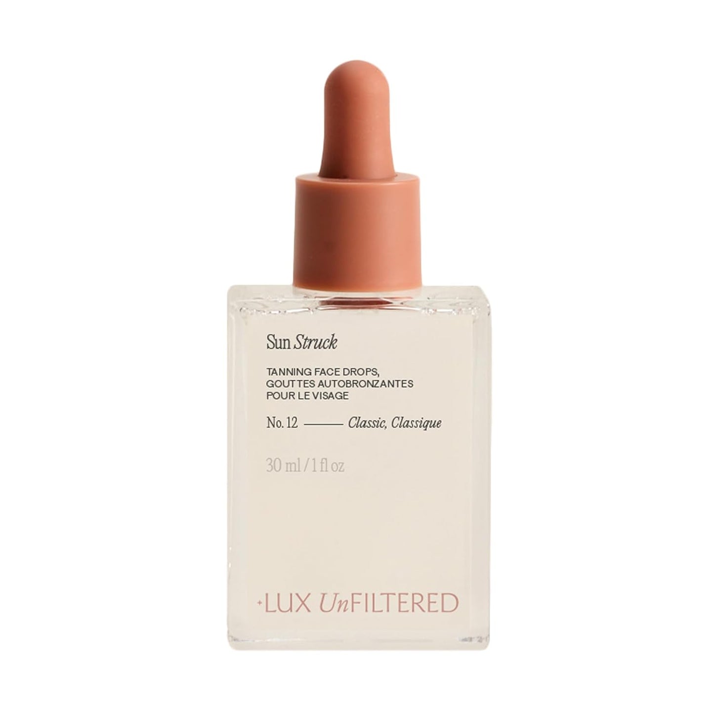 Lux Unfiltered N°12 Sun Struck Bronzing Face Tanning Drops - Gradual Self Tanner for Natural Glow | Vegan, Streak-Free, Fragrance-Free