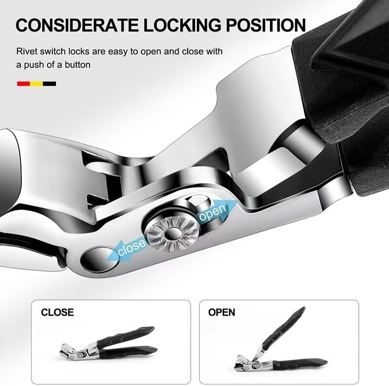 Long Handle Toenail Clipper for Seniors - Ergonomic Stainless Steel Design with Non-Slip Grip | Ideal for Thick Nails