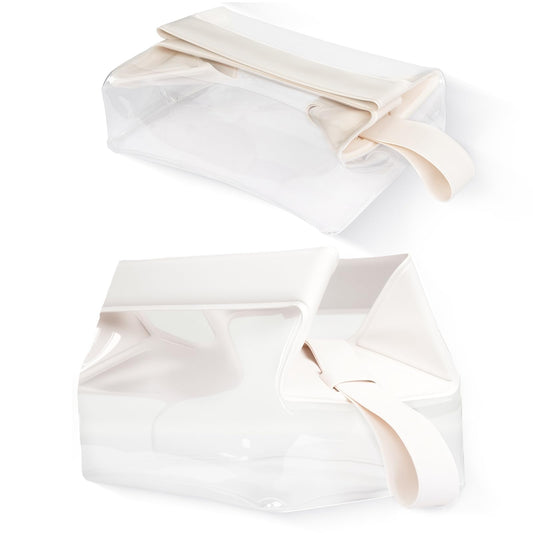 RAWILL Clear Toiletry Bag with Magnetic Closure,Toiletry Bags for Traveling Women,Small Makeup Pouch for Airplane, Vacation, Camping - 2Pcs