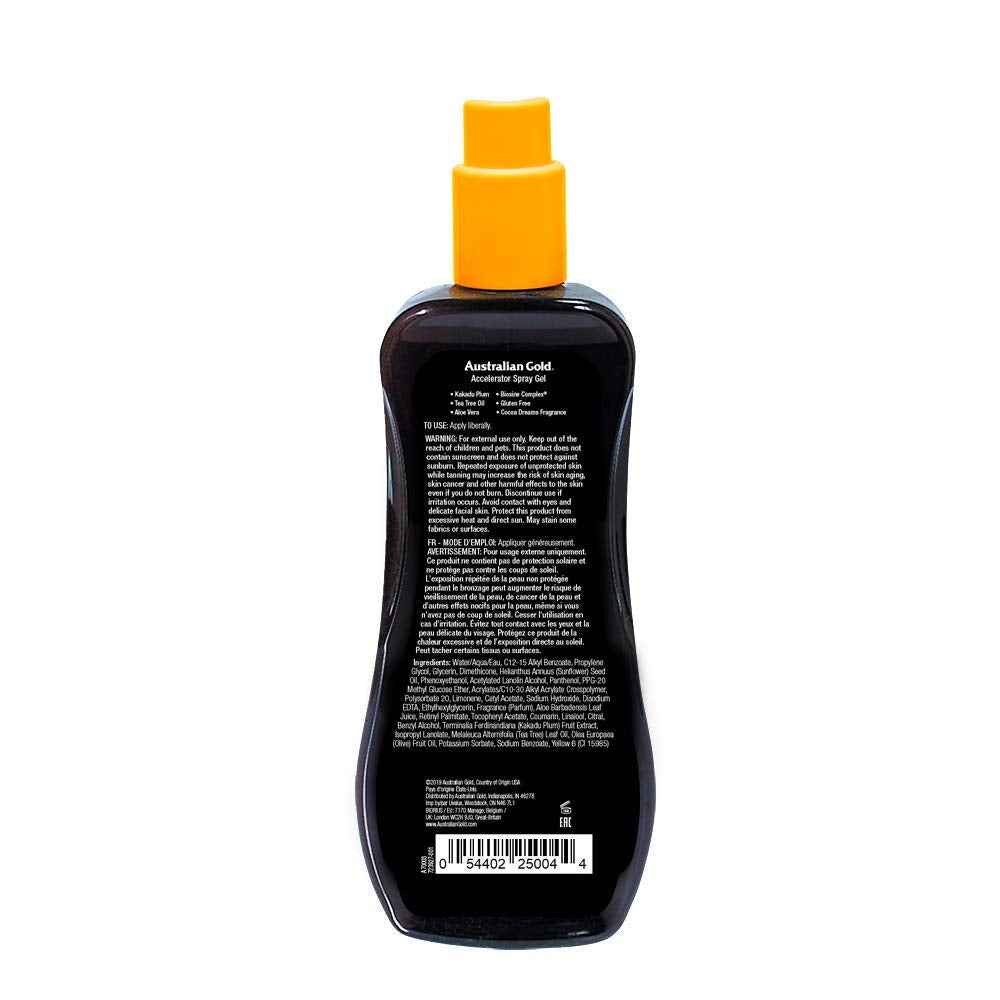 Australian Gold Dark Tanning Accelerator Spray Gel, 8 Ounce | Moisturize & Hydrate Skin | New Packaging Same Great Formula (a70003) (Pack of 2)