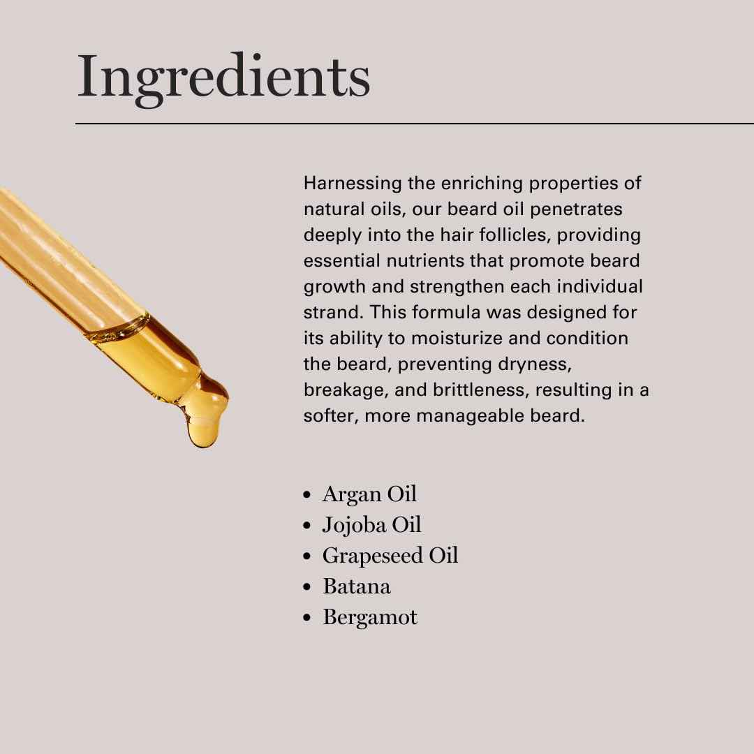 Beard Oil for Men with Batana Oil - Strengthens, Moisturizes & Supports Natural Beard Growth - Dr. Sebi Beard Conditioner for Grooming with Argan, Jojoba & Grapeseed & Oils - 1 fl oz