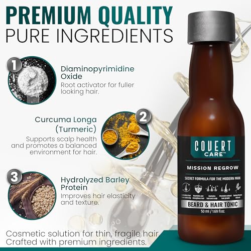 Hair and Beard Thickening Serum for Men ? Lightweight Root Activator for Thinning Hair, Scalp Nourishment for Fuller, Stronger-Looking Hair