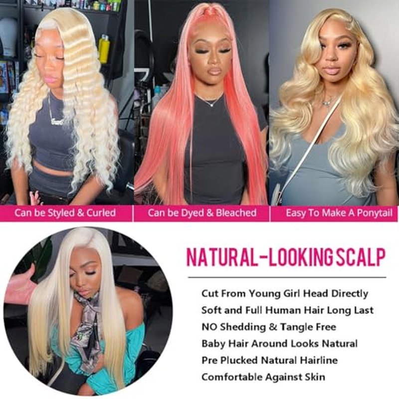 Straight Blonde 613 Human Hair Bundles, Straight Brazilian Virgin Human Hair Bundles, Blonde Single Bundle,#613 Color(18 inch)
