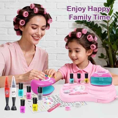 Kids Nail Polish Set for Girls - Girl Toys 8-10 - Nail Art Kit for Kids Ages 7-12, Non toxic Nail Polish Kids Nail Kit Girl Stuff for Spa Manicures, Idea Birthday Gift for Girls 8 9 10 12