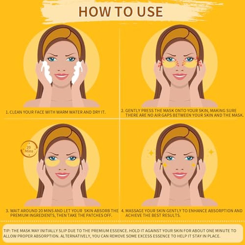 Under Eye Patches For Puffy Eyes 30Pairs, 24K Gold Eye Mask For Dark Circles and Puffiness, Under Eye Mask Patches Skincare, Eye Gel Pads, Eye Patches For Wrinkles, Puffy Eyes Bags Treatment Women Men