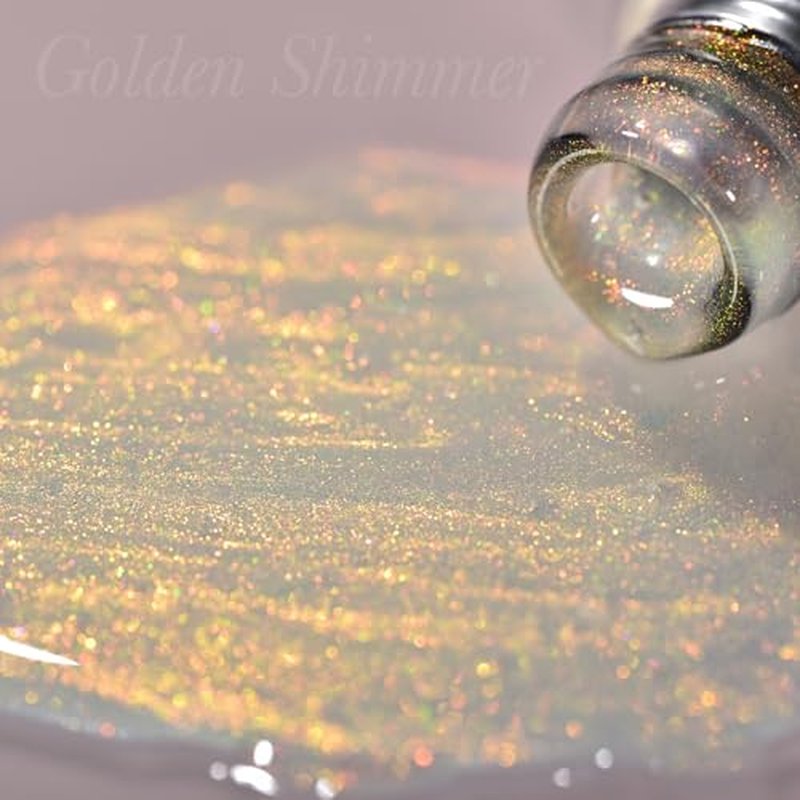 GAOY Shimmer Gel Nail Polish, 16ml Clear Glitter Gel Polish, UV Light Cure for Nail Art DIY at Home, 3023 Aqua Glimmer